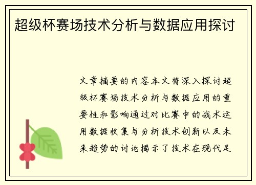 超级杯赛场技术分析与数据应用探讨